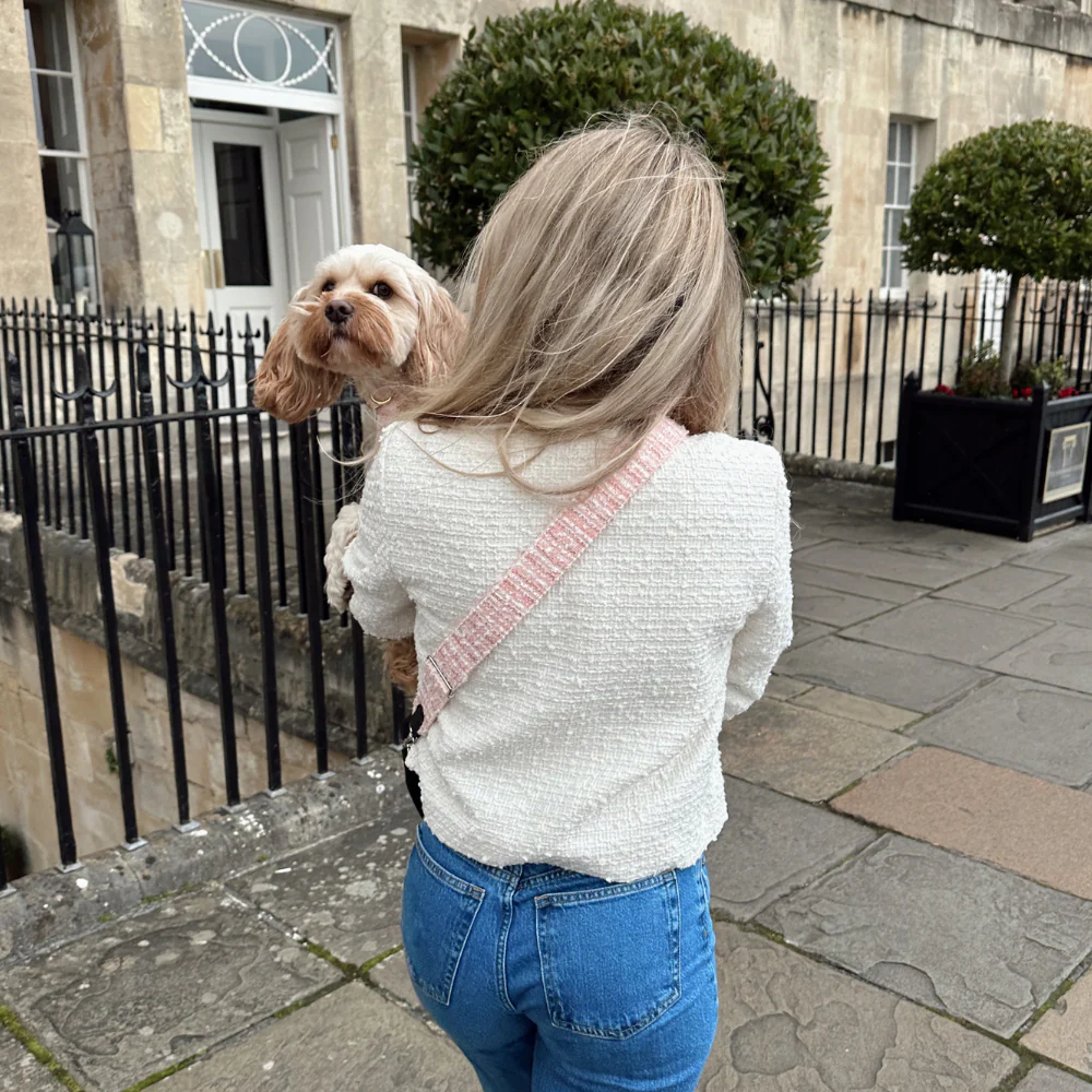 Textured Tweed Bag Strap - Pink - Image 4