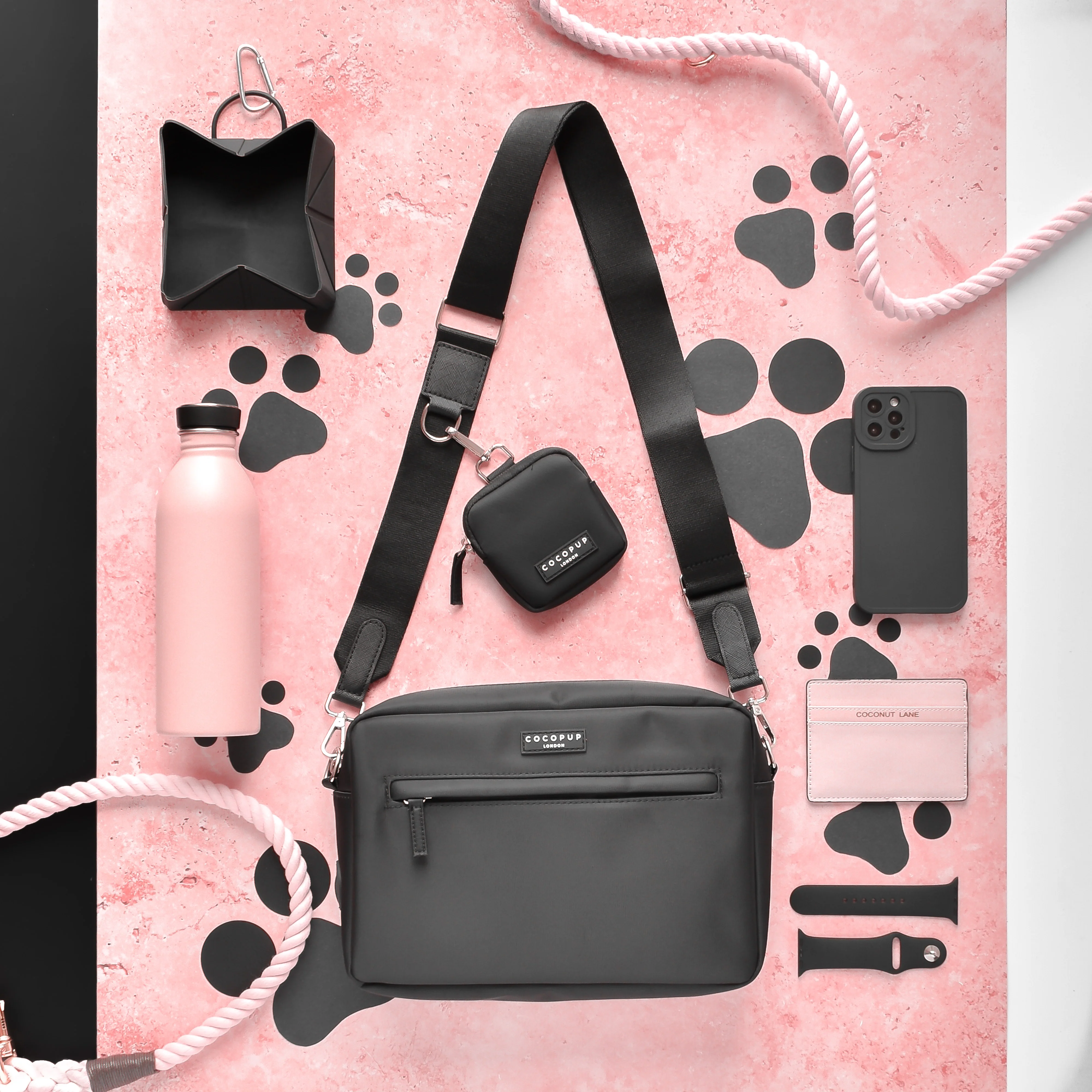 Large Dog Walking Bag - Black - Image 4