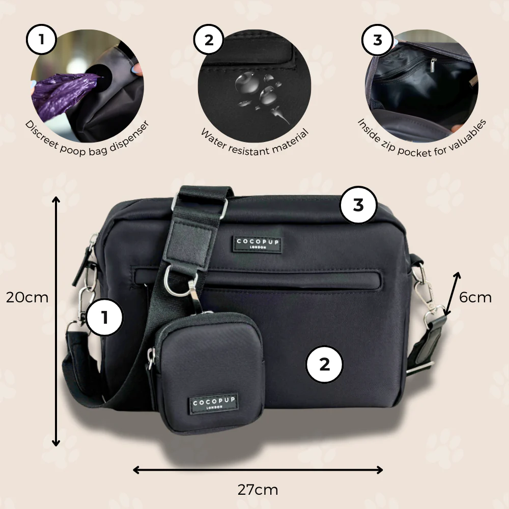 Large Dog Walking Black Bag Bundle - Plain Black - Image 3