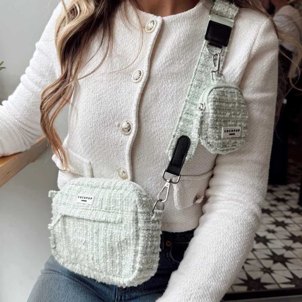 Textured Tweed Bag Strap - Matcha - Image 15